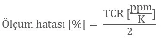 10 kelvinlik sıcaklık değişiminde ölçüm hatasını veren pratik formül